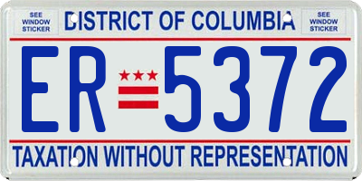 DC license plate ER5372