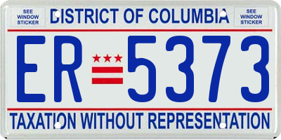 DC license plate ER5373