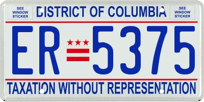 DC license plate ER5375