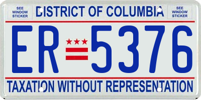 DC license plate ER5376