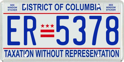 DC license plate ER5378