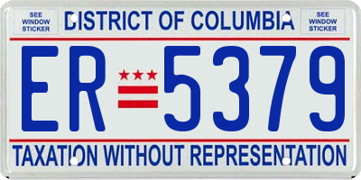 DC license plate ER5379