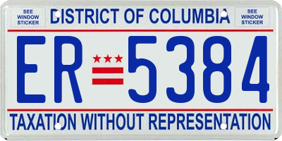 DC license plate ER5384