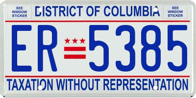 DC license plate ER5385