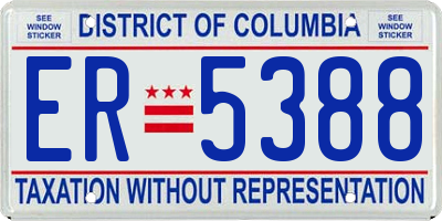 DC license plate ER5388