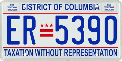 DC license plate ER5390