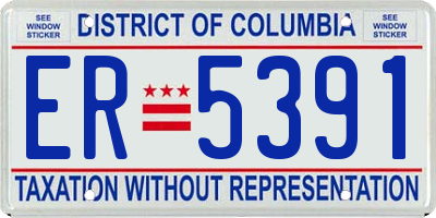 DC license plate ER5391