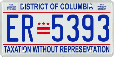 DC license plate ER5393