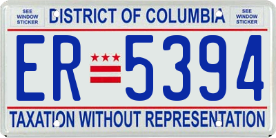 DC license plate ER5394
