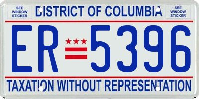 DC license plate ER5396