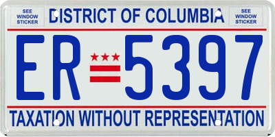 DC license plate ER5397