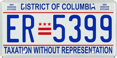 DC license plate ER5399