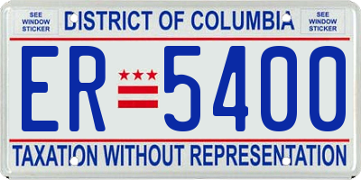 DC license plate ER5400