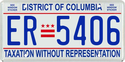 DC license plate ER5406