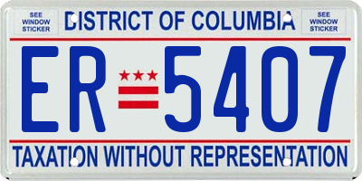 DC license plate ER5407