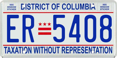DC license plate ER5408