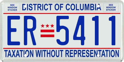 DC license plate ER5411