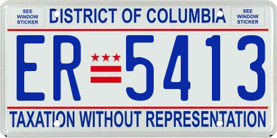 DC license plate ER5413