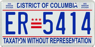DC license plate ER5414