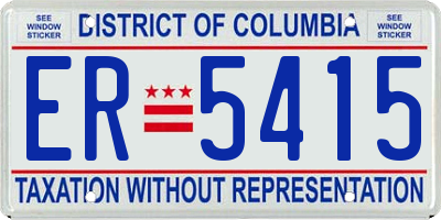 DC license plate ER5415