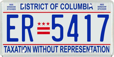 DC license plate ER5417