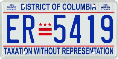 DC license plate ER5419
