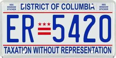 DC license plate ER5420