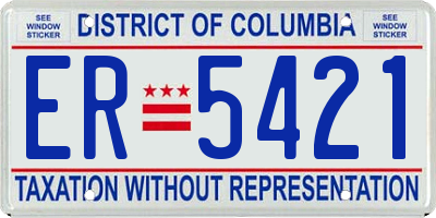 DC license plate ER5421