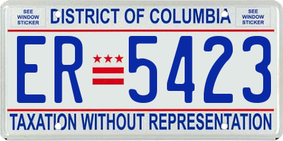 DC license plate ER5423