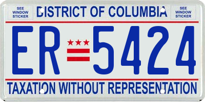 DC license plate ER5424