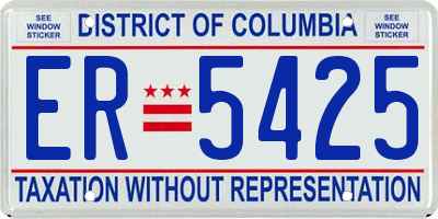 DC license plate ER5425