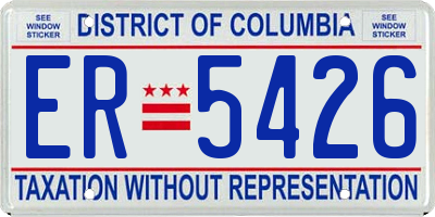 DC license plate ER5426
