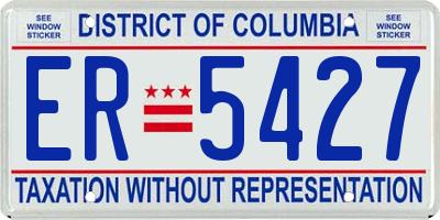 DC license plate ER5427