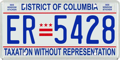 DC license plate ER5428