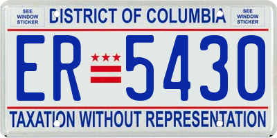DC license plate ER5430