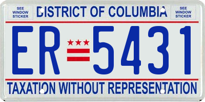 DC license plate ER5431