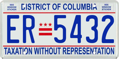 DC license plate ER5432