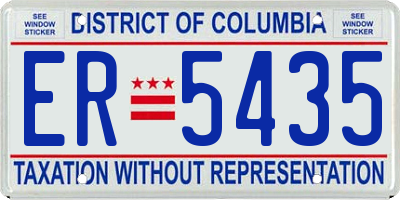 DC license plate ER5435
