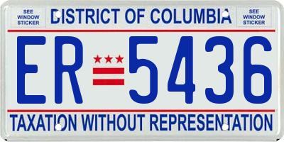 DC license plate ER5436