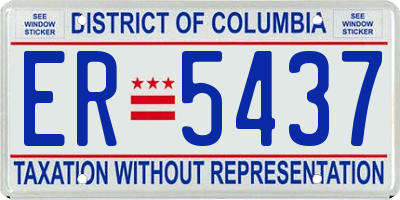 DC license plate ER5437