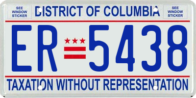 DC license plate ER5438