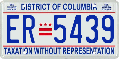 DC license plate ER5439
