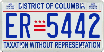 DC license plate ER5442