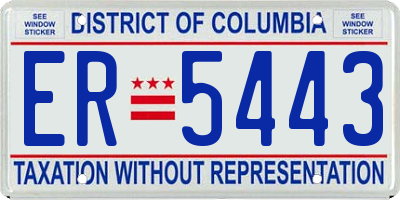 DC license plate ER5443