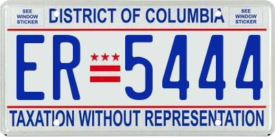 DC license plate ER5444