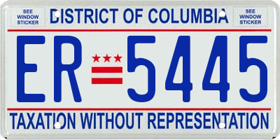 DC license plate ER5445