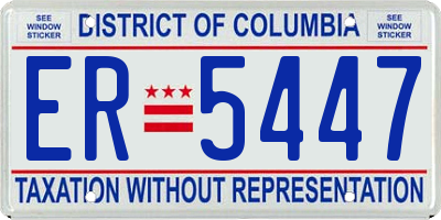 DC license plate ER5447