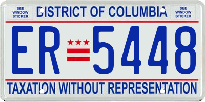 DC license plate ER5448