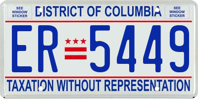 DC license plate ER5449