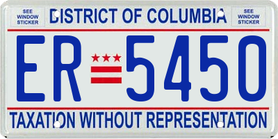 DC license plate ER5450